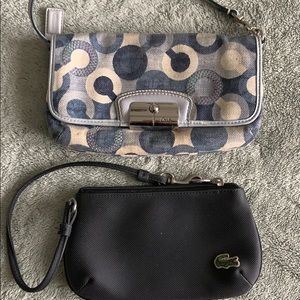 Coach and LaCoste mini purses